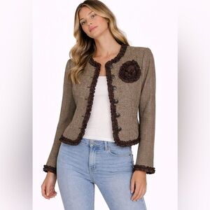 Tweed Dress Jacket Victoria’s Secret with‎ Pink Satin Lining NWT